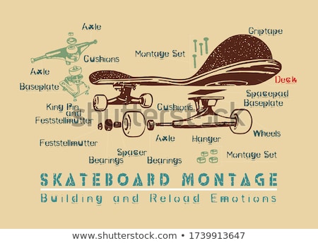 ストックフォト: Colored Vector Background For Accessories For Longboarders