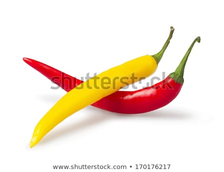 Stock fotó: Fresh Red And Yellow Chili Peppers With Spice