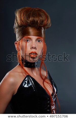 Foto stock: Freaky Young Female Model Wearing Corset