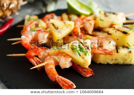 Stock fotó: Skewer Shrimp With Pineapple