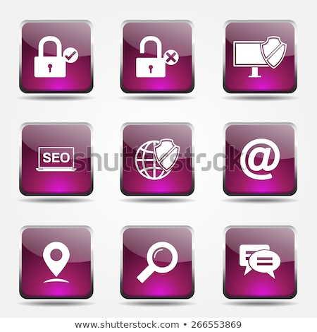 Zdjęcia stock: Seo Internet Sign Square Vector Pink Icon Design Set 3