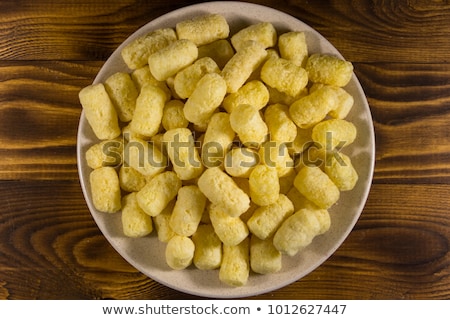 Stock foto: Close Up Of White Sugar Heap In Wooden Bowl