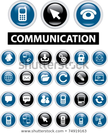 Foto d'archivio: Satellite Dish Sign Blue Vector Icon Button