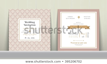 Stock photo: Invitation Card With Pink Holiday Ribbon On Vintage Background