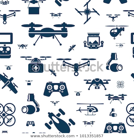 Foto stock: Digital Vector Flying Drone Objects Color