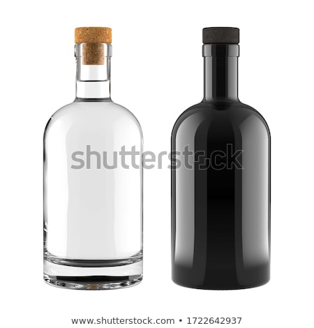 Stock photo: Set Of Bottles With Black Labels 3d Rendering