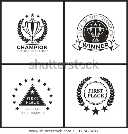 Stock photo: Champion Prize For Epic Win Promo Emblems Set