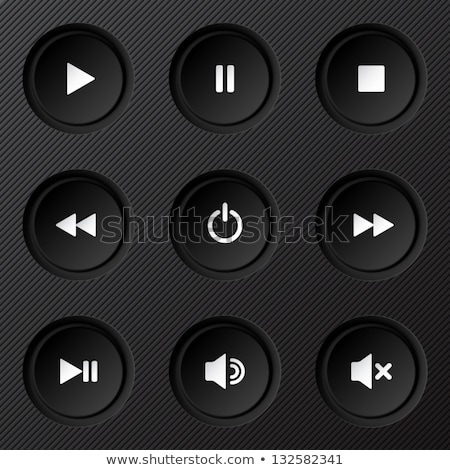 ストックフォト: Black Plastic Control Panel Navigation Buttons Set