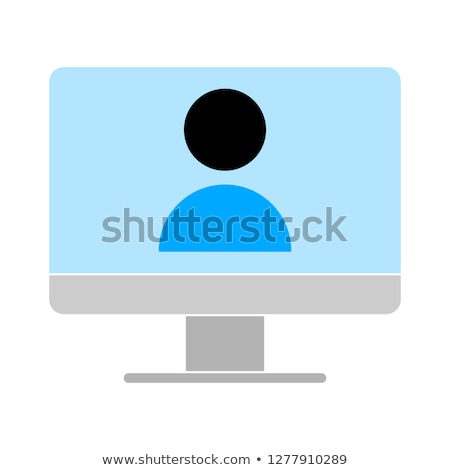 Foto stock: Computer Monitor With User Avatar Vector Illustration