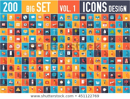 Foto stock: Firefighter Flat Icon Set