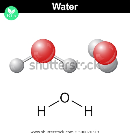 Foto stock: Chemistry Model Of Water Molecule H2o Scientific Elements Integrated Particles Hydrogen And Oxygen