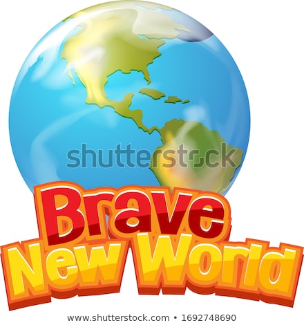Stock photo: Font Design For Word Brave New World On White Background