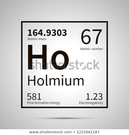 Foto d'archivio: Holmium Chemical Element With First Ionization Energy Atomic Mass And Electronegativity Values Sim