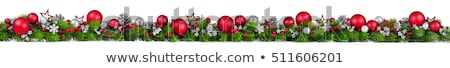 Foto stock: Red Christmas Baubles And Other Decorations