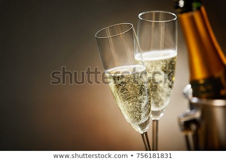 Сток-фото: Two Glasses And Bottle Of Champagne