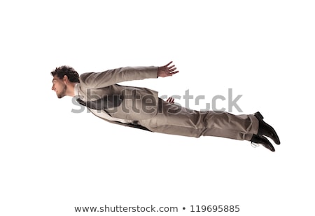 Foto stock: Happy Flying Businessman