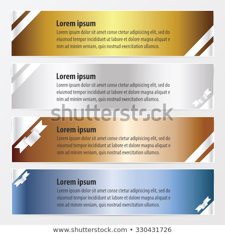 Stock foto: Creative Ribbons Set Silver And Gold Color