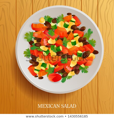 Fresh And Tasty Mexican Salad Served On The Plate Imagine de stoc © stockshoppe