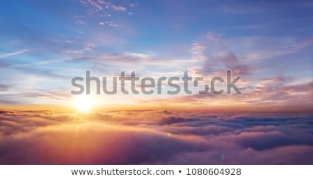 Сток-фото: White Aircraft On The Blue Sky Background