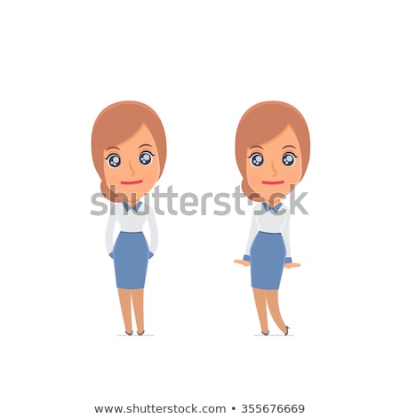 Foto stock: Cute And Affectionate Character Consultant Girl In Shy And Awkwa