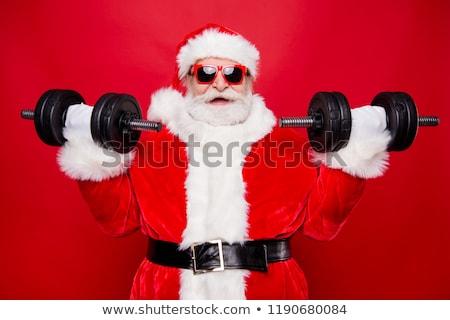 [[stock_photo]]: Santa Claus Fitness Powerful Old Man With Big Muscles Strong C