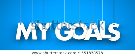 Сток-фото: My Goals - Word Hanging On Blue Background 3d Illustration