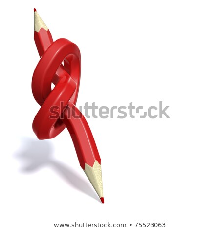 ストックフォト: Line Of Simple Pencils And One Red Pencil