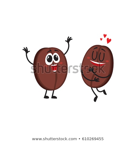 [[stock_photo]]: Two Roasted Coffee Bean Cartoon