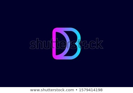 Stock fotó: B Logo Letter Geometric Symbol Dark Purple Icon