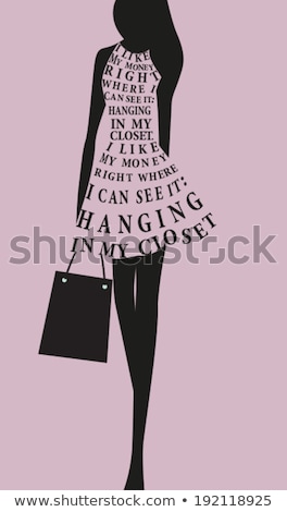 Foto stock: Shopping Females In Shops Posters With Text Vector