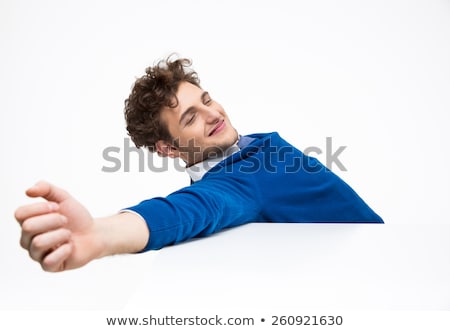 Foto stock: Happy Businessman Stretching