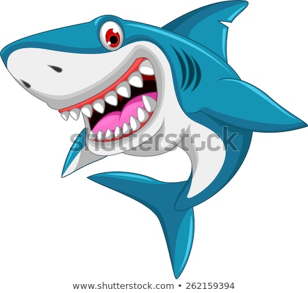 Stok fotoğraf: Shark Cartoon Isolated Vector Illustration