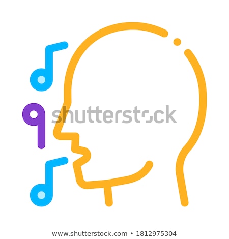 Stock foto: Man Silhouette Singing Song Recital Concert Vector