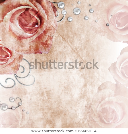 Сток-фото: Grunge Frame In Scrapbooking Style With Bunch Of Rose