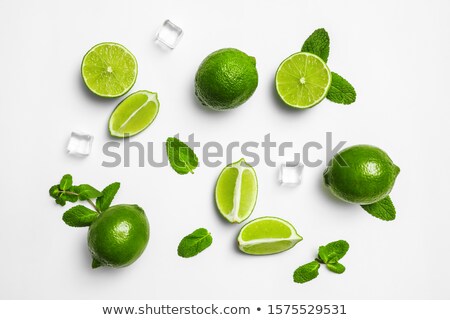 ストックフォト: Limes And Mint Isolated