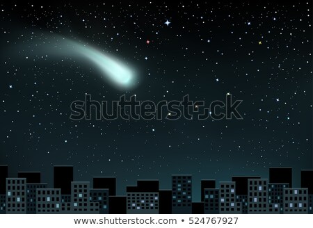 Stockfoto: Comet Falls Over The City