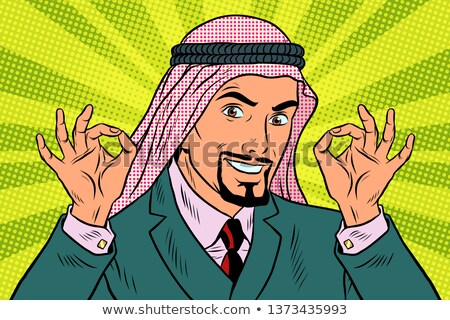 Stok fotoğraf: Two Hands Ok Gesture The Arab Businessman