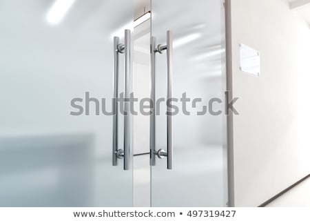 Stock fotó: White Doors And Signboard On The Handles 3d Rendering