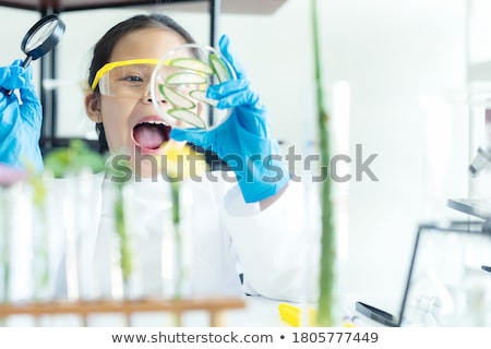 Zdjęcia stock: Kid Girl Mixing Herb