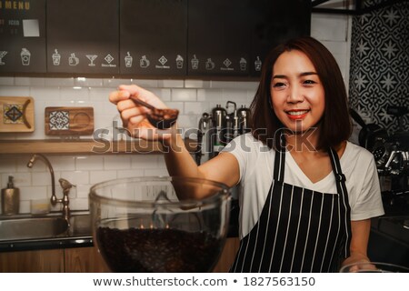 Zdjęcia stock: Asian Woman Enjoying Fragrant Coffee