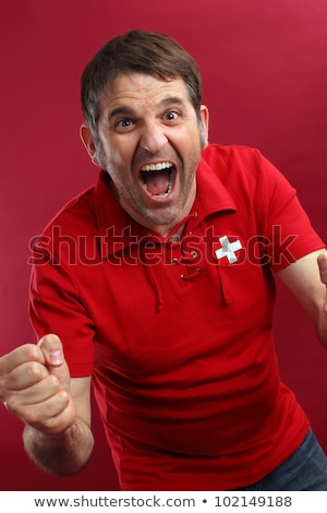 Foto stock: Swiss Sports Fans Excited About The Game