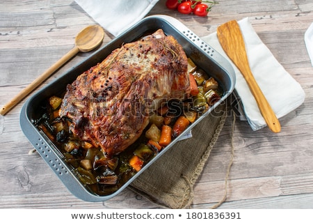 Foto stock: Roast Pork And Vegetables