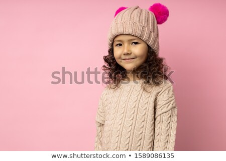 ストックフォト: 皮のような帽子の若い女の子のクローズアップの肖像画