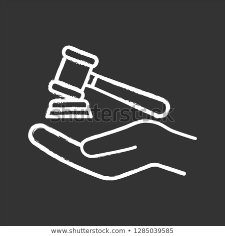 Stock fotó: Auction Gavel Icon Drawn In Chalk