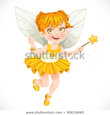 [[stock_photo]]: Autumn Little Fairy Girl Vector Illustration