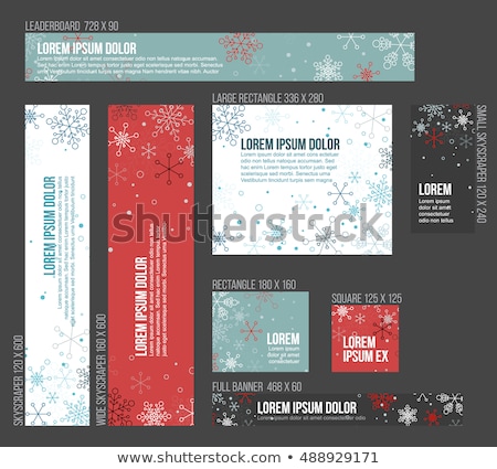 Foto stock: 8 Standard Size Winter Christmas Banner Templates