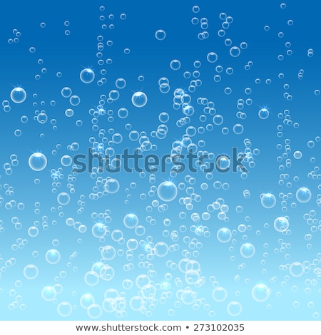 Foto stock: Blue Water Bubbles Vector Background