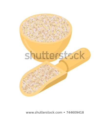Foto stock: Corn Grits In Wooden Bowl Isolated Groats In Wood Dish Grain O