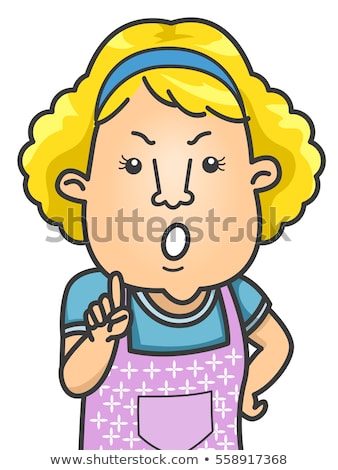 Foto stock: Girl Mom Discipline Finger Wag