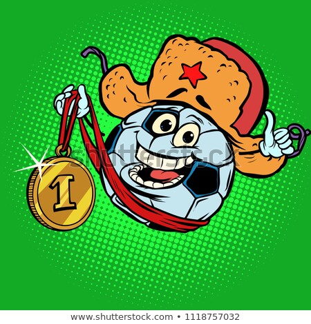 [[stock_photo]]: Russian Championship First Place Gold Medal Character Soccer B